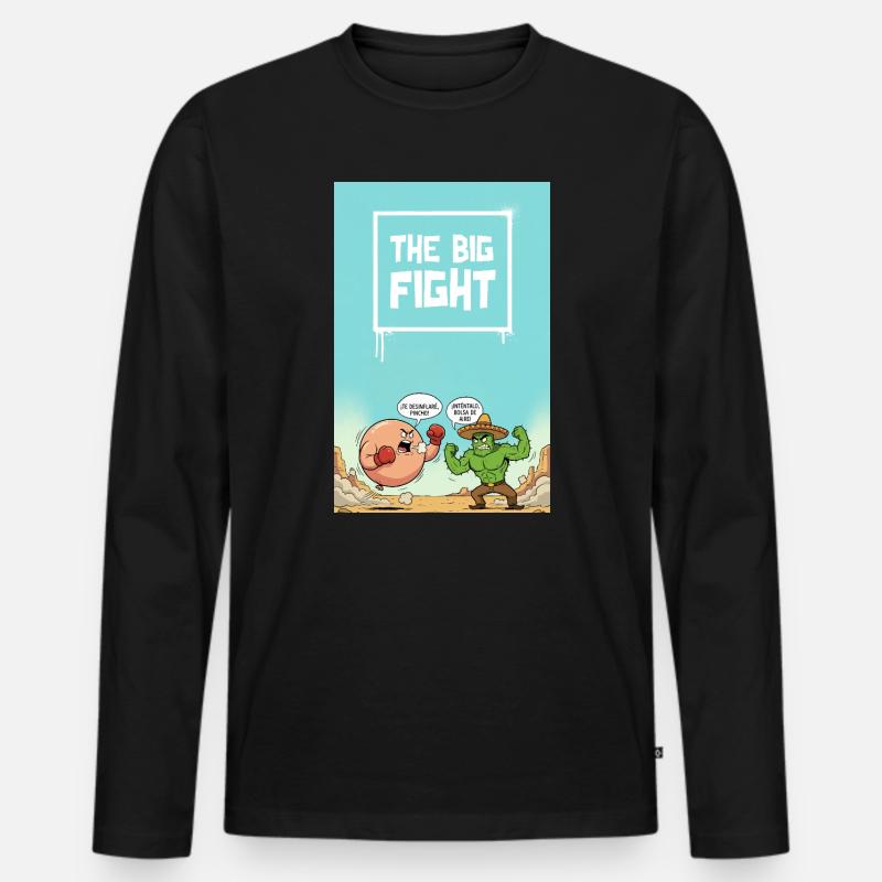 Der große Kampf - Männer Premium Bio Langarmshirt - Schwarz
