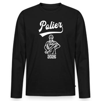Foreman 2026 Training Occupation Construction Manager Construction Worker - Men's Premium Organic Long Sleeve Shirt - black - Front - Nico (187cm)