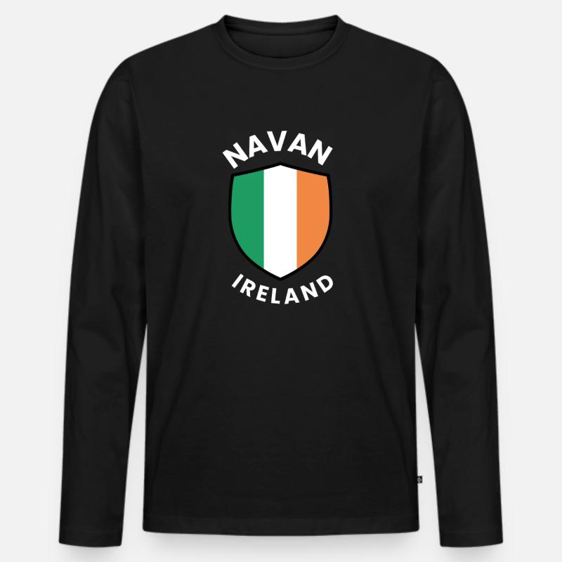Navaner Schild von Irland - Männer Premium Bio Langarmshirt - Schwarz