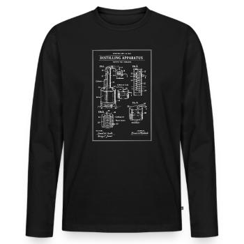 Distillation Modèle Vintage Print - T-shirt manches longues Premium bio Homme - noir - Devant - Nico (187cm)