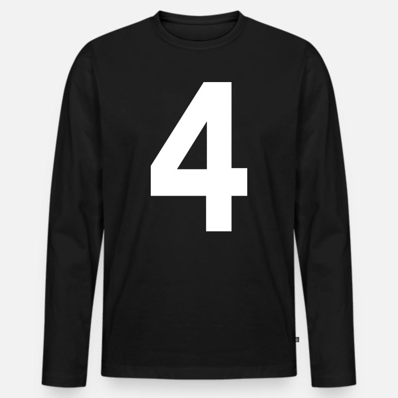 4 - Männer Premium Bio Langarmshirt - Schwarz