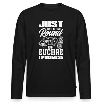 Encore un tour d’Euchre - T-shirt manches longues Premium bio Homme - noir - Devant - Nico (187cm)