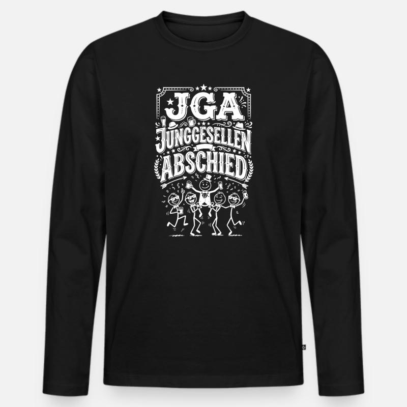 JGA Junggesellenabschied Spruch - Männer Premium Bio Langarmshirt - Schwarz