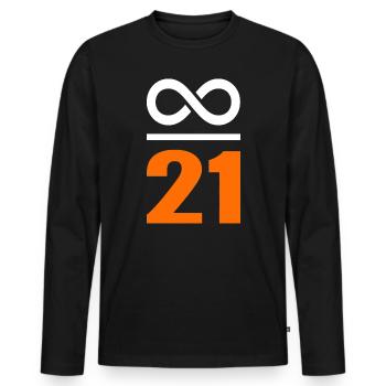 Bitcoin digitales Geld Wertspeicher finanzielle - Männer Premium Bio Langarmshirt - Schwarz - Vorne - Nico (187cm)