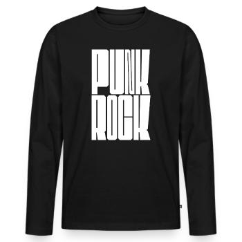 Punk Rock Stencil Bold - Männer Premium Bio Langarmshirt - Schwarz - Vorne - Nico (187cm)
