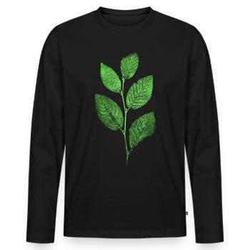 Nature / Forest / Branch - Beech - Men's Premium Organic Long Sleeve Shirt - black - Front - Nico (187cm)