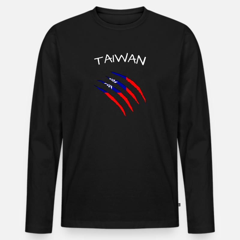 Taiwan taiwan - Männer Premium Bio Langarmshirt - Schwarz