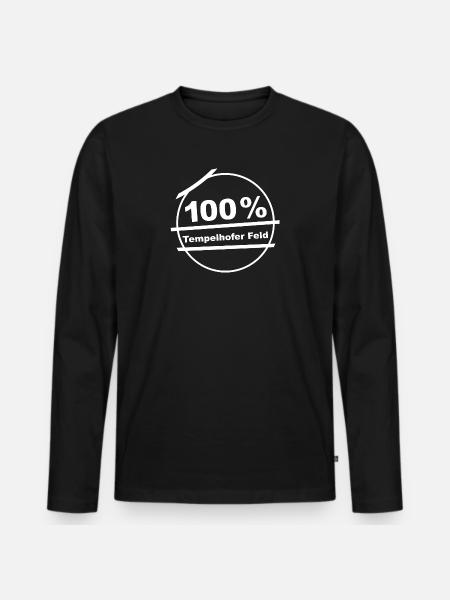 100 % Tempelhofer Feld - Männer Premium Bio Langarmshirt - Schwarz