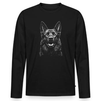 Deutscher Schäferhund Portrait Hunde Hund - Männer Premium Bio Langarmshirt - Schwarz - Vorne - Nico (187cm)