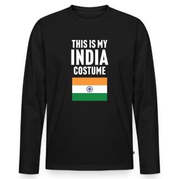 This my India costume - Men's Premium Organic Long Sleeve Shirt - black - Front - Nico (187cm)