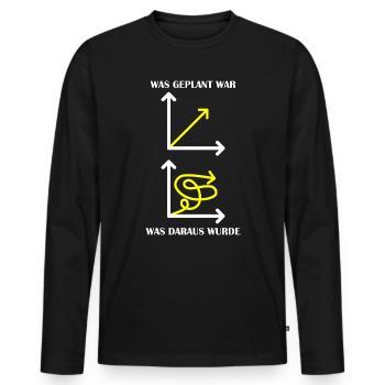 Lustiges Theorie und Praxis Motiv - Männer Premium Bio Langarmshirt - Schwarz - Vorne - Nico (187cm)