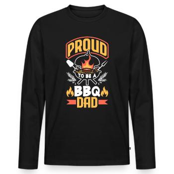 Proud To Be BBQ Dad Father's Day Grill - Männer Premium Bio Langarmshirt - Schwarz - Vorne - Nico (187cm)
