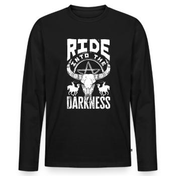 Roulez dans les ténèbres Gothic Alernative Cowboy - T-shirt manches longues Premium bio Homme - noir - Devant - Nico (187cm)