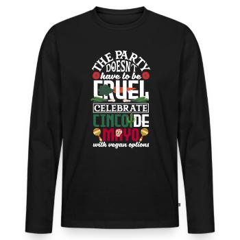 Cinco de Mayo with vegan options - Männer Premium Bio Langarmshirt - Schwarz - Vorne - Nico (187cm)