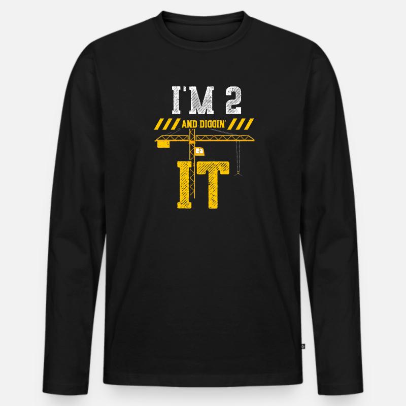 I'm 2 And Diggin' It - Männer Premium Bio Langarmshirt - Schwarz