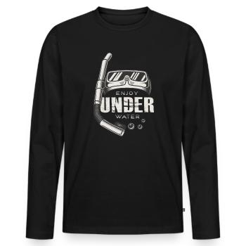 Snorkeling Diving Equipment Enjoy under Water - Men's Premium Organic Long Sleeve Shirt - black - Front - Nico (187cm)
