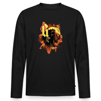 Harry Potter Gryffindor Lion - Men's Premium Organic Long Sleeve Shirt - black - Front - Nico (187cm)