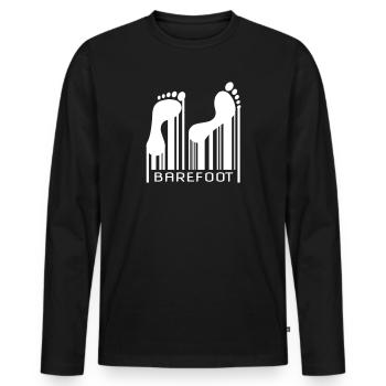 Barefoot Barcode Barefoot Bar Code Code - Men's Premium Organic Long Sleeve Shirt - black - Front - Nico (187cm)