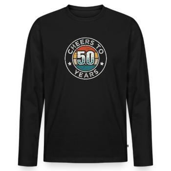 Prost auf 50 Jahre 50. Geburtstag - Männer Premium Bio Langarmshirt - Schwarz - Vorne - Nico (187cm)