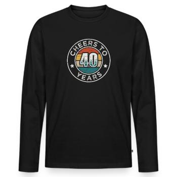 Prost auf 40 Jahre Vintage 40th Birthday - Männer Premium Bio Langarmshirt - Schwarz - Vorne - Nico (187cm)
