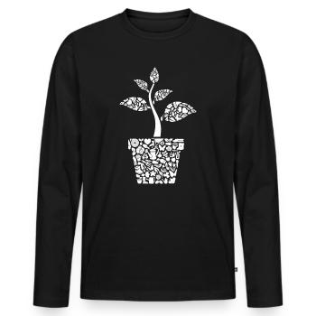 Jardinier Fleuriste Hobby Jardinier Fille Jardinière - T-shirt manches longues Premium bio Homme - noir - Devant - Nico (187cm)