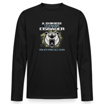 winterbader kälteresistent legendäre eisbader - Männer Premium Bio Langarmshirt - Schwarz - Vorne - Nico (187cm)