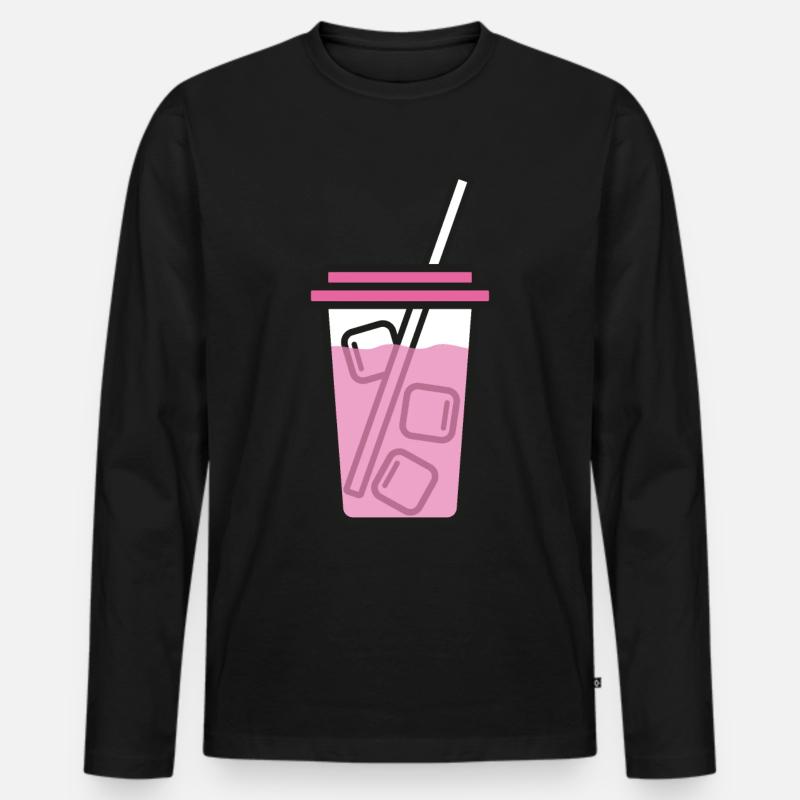 Milchshake Getränk Sommer - Männer Premium Bio Langarmshirt - Schwarz