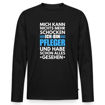 Nicht schockbarer Pfleger - Männer Premium Bio Langarmshirt - Schwarz - Vorne - Nico (187cm)