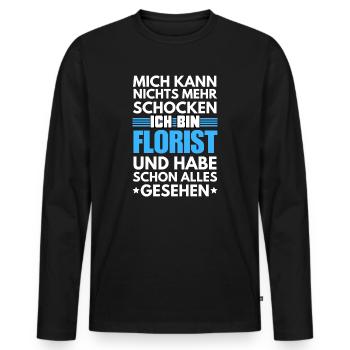 Fleuriste non choquable - T-shirt manches longues Premium bio Homme - noir - Devant - Nico (187cm)