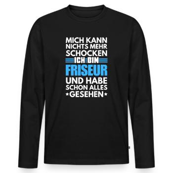 Coiffeur non choquable - T-shirt manches longues Premium bio Homme - noir - Devant - Nico (187cm)