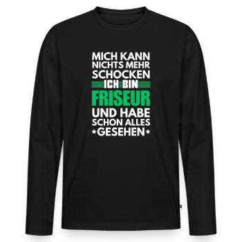 Coiffeur non choquable - T-shirt manches longues Premium bio Homme - noir - Devant - Nico (187cm)