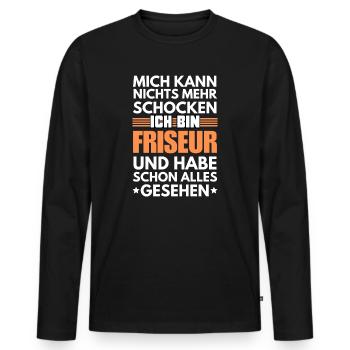 Coiffeur non choquable - T-shirt manches longues Premium bio Homme - noir - Devant - Nico (187cm)