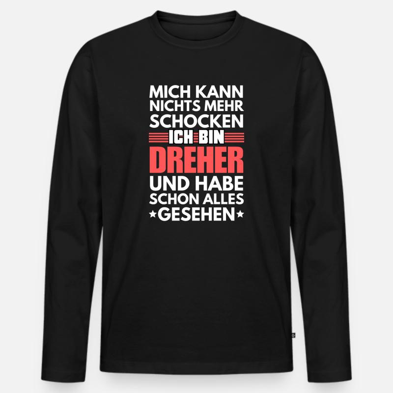 Nicht schockbarer Dreher - Männer Premium Bio Langarmshirt - Schwarz
