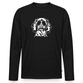 Bayerischer Gebirgsschweißhund cool Portrait Hunde - Männer Premium Bio Langarmshirt - Schwarz - Vorne - Nico (187cm)