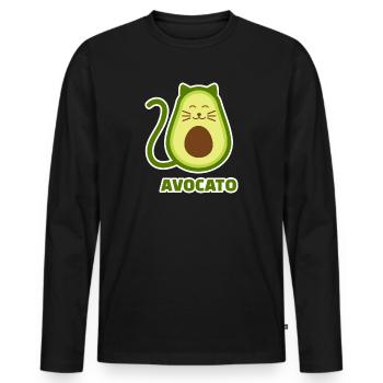 Avocado - Männer Premium Bio Langarmshirt - Schwarz - Vorne - Nico (187cm)