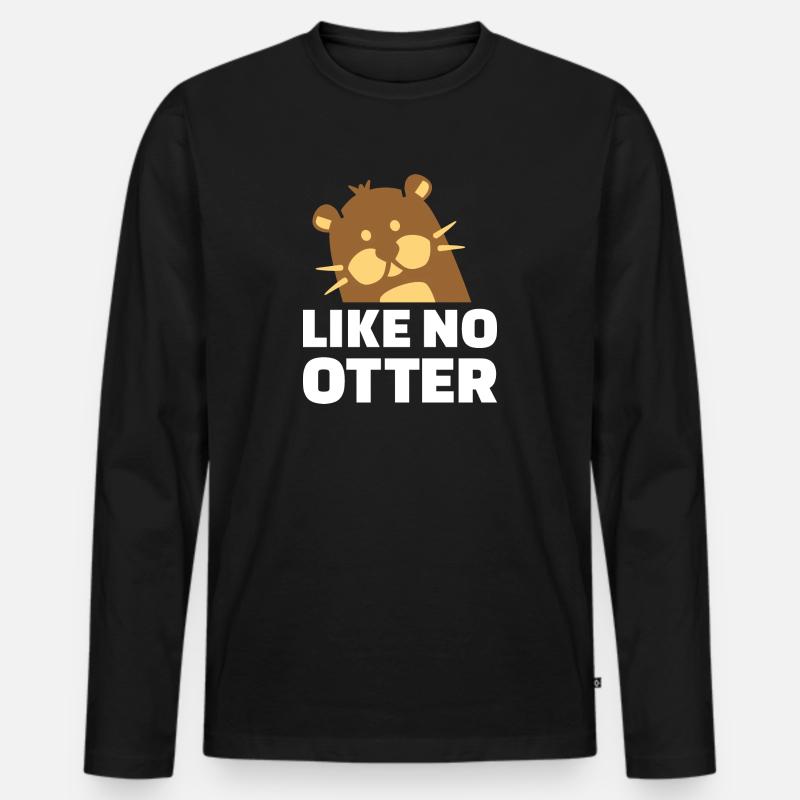 Otter - Männer Premium Bio Langarmshirt - Schwarz