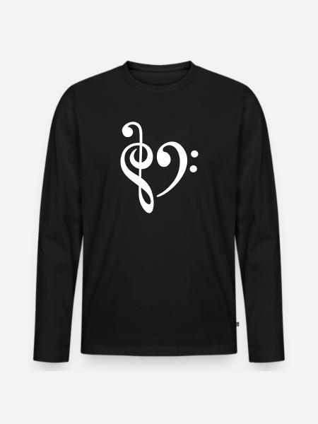 music - Men's Premium Organic Long Sleeve Shirt - black
