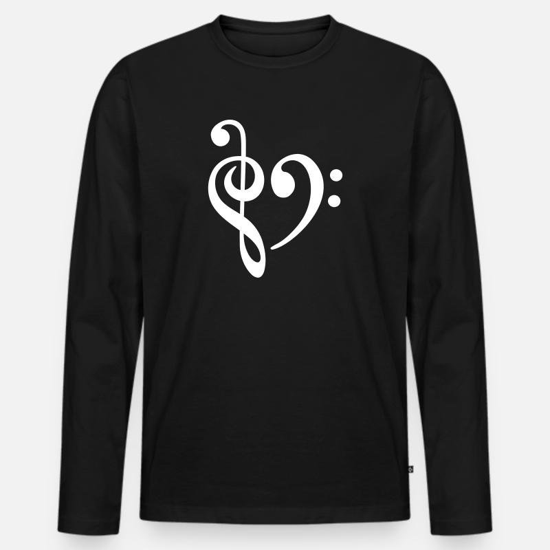Musik - Männer Premium Bio Langarmshirt - Schwarz