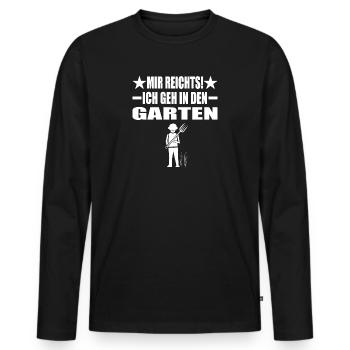 Garten - Männer Premium Bio Langarmshirt - Schwarz - Vorne - Nico (187cm)
