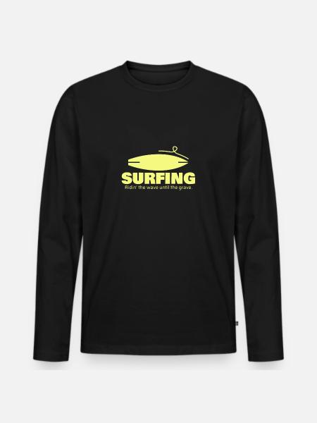 Surfing, gift, gift idea - Men's Premium Organic Long Sleeve Shirt - black