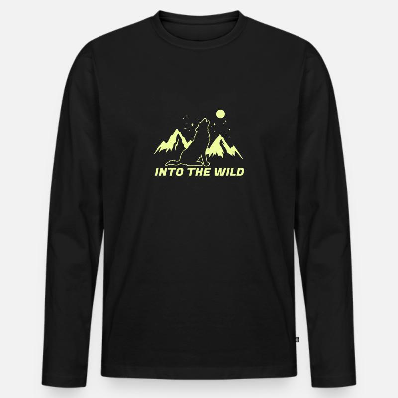 Into the wild , Geschenk, Geschenkidee - Männer Premium Bio Langarmshirt - Schwarz