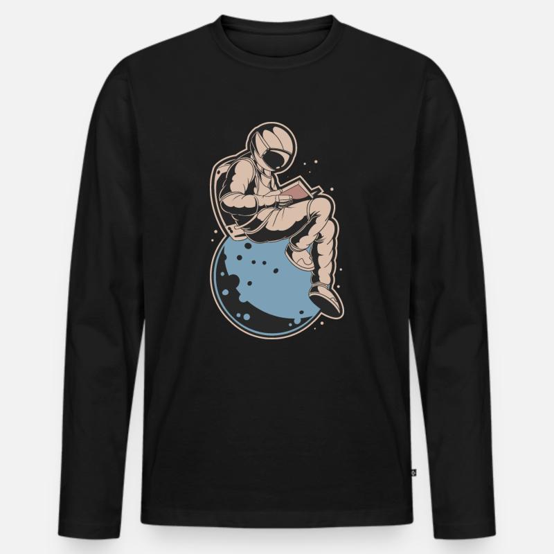 lesen - Männer Premium Bio Langarmshirt - Schwarz
