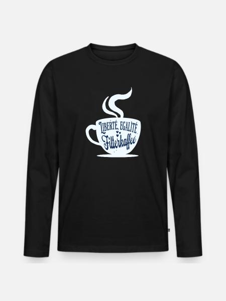 Kaffeetasse für Kaffeefans - Männer Premium Bio Langarmshirt - Schwarz