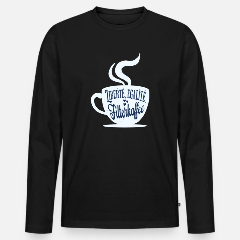 Kaffeetasse für Kaffeefans - Männer Premium Bio Langarmshirt - Schwarz