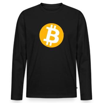 Bitcoin - Men's Premium Organic Long Sleeve Shirt - black - Front - Nico (187cm)