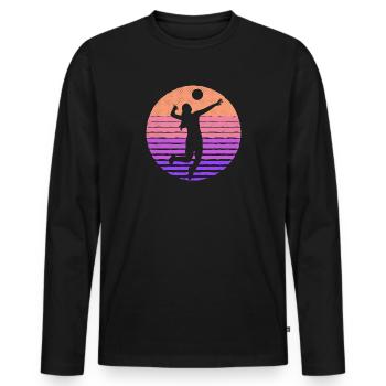 Joueuse de volleyball Joueuse de volleyball Filles - T-shirt manches longues Premium bio Homme - noir - Devant - Nico (187cm)