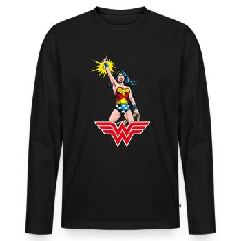 Wonder Woman Victory - Men's Premium Organic Long Sleeve Shirt - black - Front - Nico (187cm)