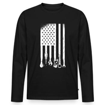 Car mechanic Car mechanic Mechatronics - Men's Premium Organic Long Sleeve Shirt - black - Front - Nico (187cm)