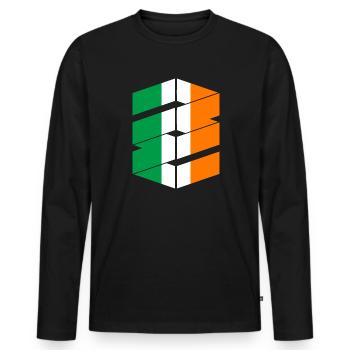 Drapeau de l’Irlande Drapeau irlandais vintage Dublin - T-shirt manches longues Premium bio Homme - noir - Devant - Nico (187cm)