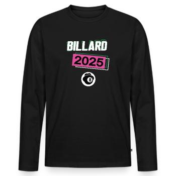 Billard 2025 Billardspieler Billardspielerin - Männer Premium Bio Langarmshirt - Schwarz - Vorne - Nico (187cm)